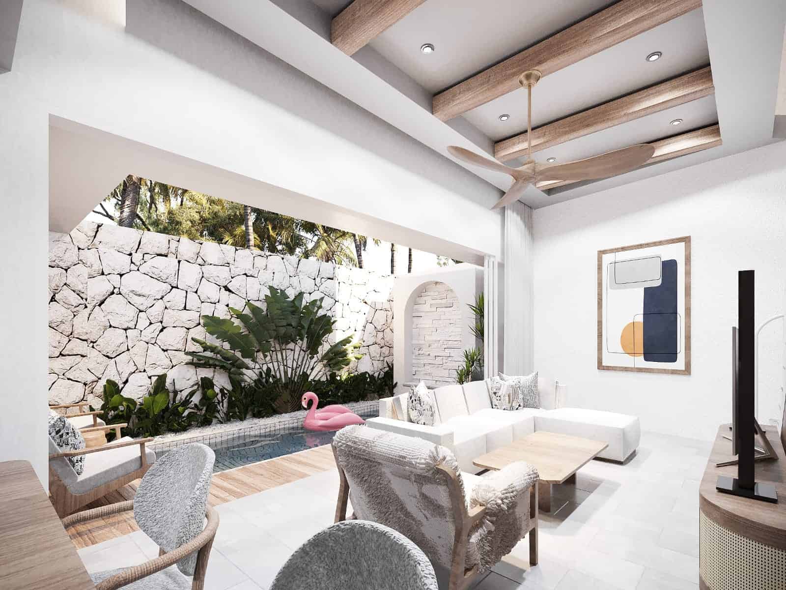 Villa Dengan View Sawah, Dapat Sungai Istimewa, Hanya 10 Menit Ke Pantai di Kedungu Tabanan.